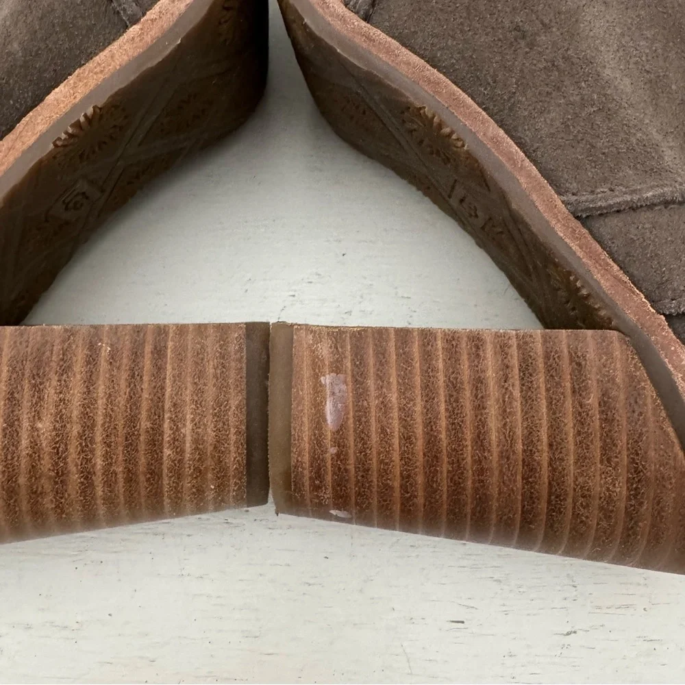 Ugg Valencia Brown Suede Peep Toe Bootie Sandal Size 7
